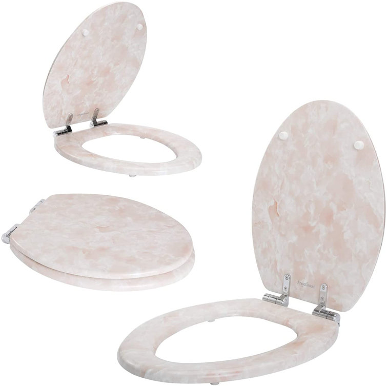 ABS Marble Toilet Seat Durable Molded Wood With Quiet Close,Easy Clean